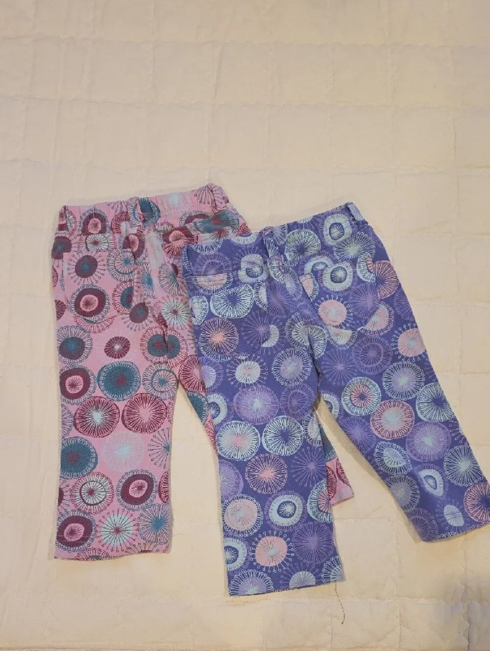 L.L. Bean Kids Circular Print Pants- Pink & Purple